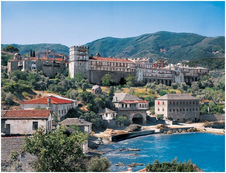 Монастырь Ватопед  на Святой Горе Афон в Греции